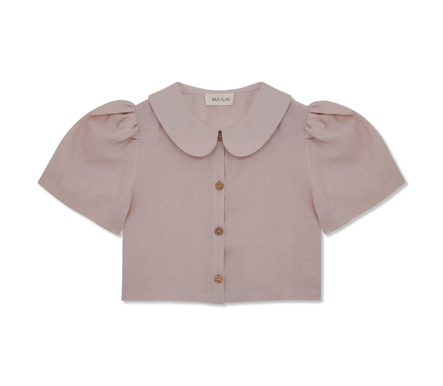 Má + Lin Frances Cropped Linen Blouse in Primrose