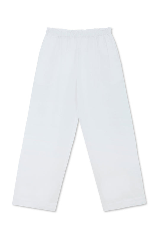 Má + Lin Maya Wide-Leg Linen Trousers in White