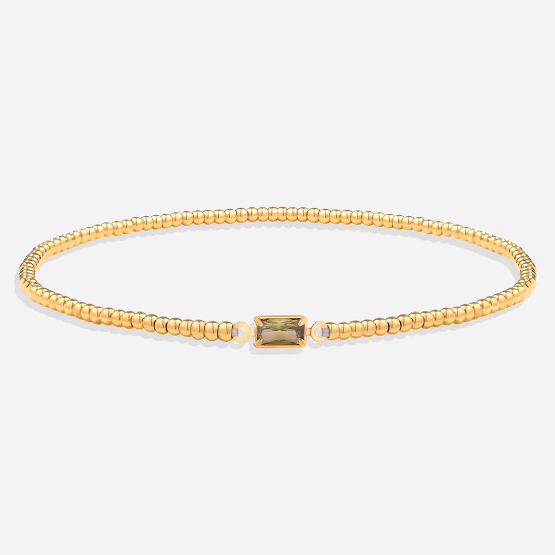 Savaé Design Gold Beaded Birthstone Bracelet