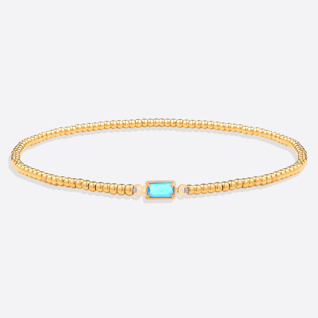 Savaé Design Gold Beaded Birthstone Bracelet