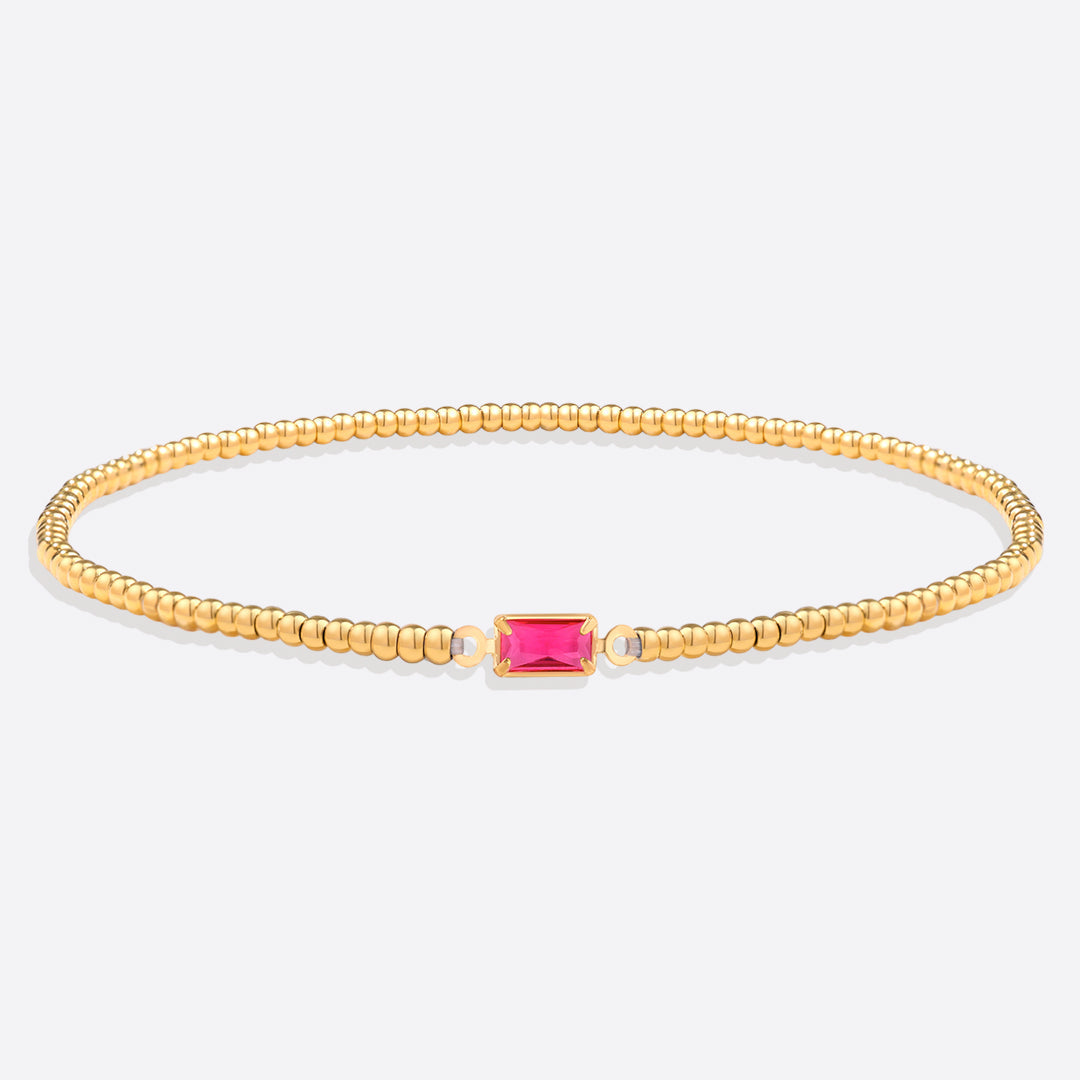 Savaé Design Gold Beaded Birthstone Bracelet