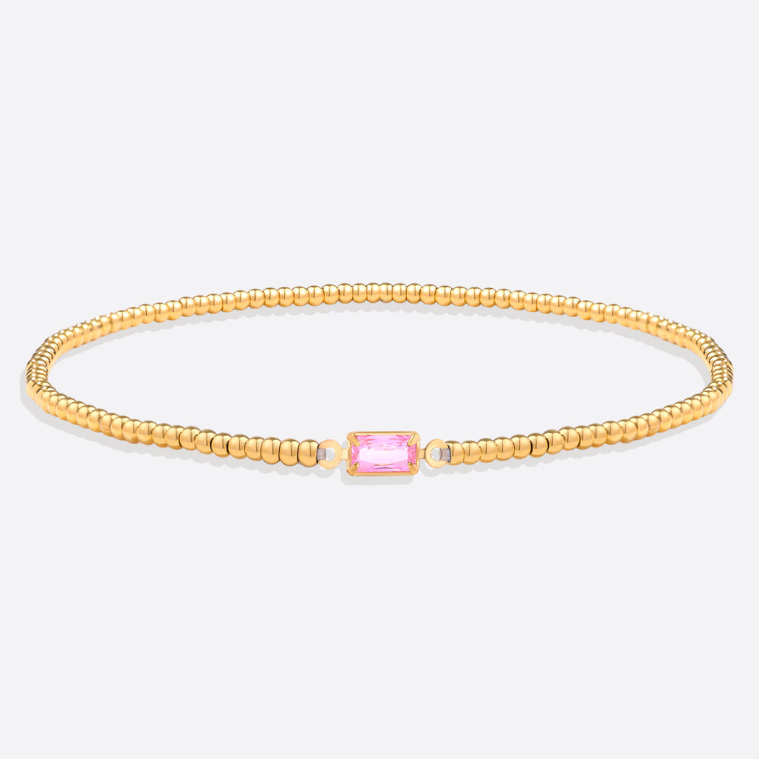 Savaé Design Gold Beaded Birthstone Bracelet