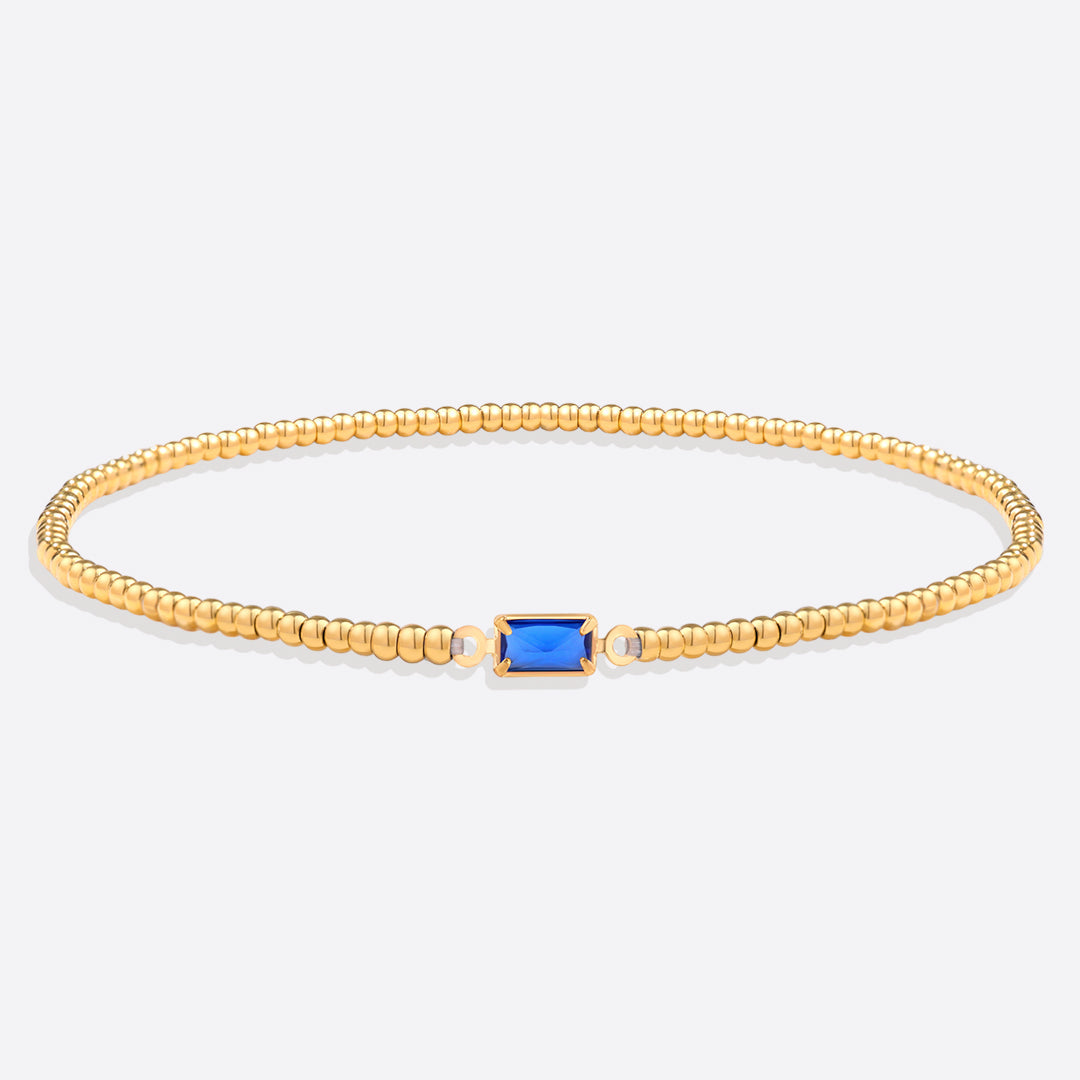 Savaé Design Gold Beaded Birthstone Bracelet