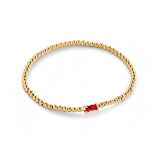 Savaé Design Gold Beaded Birthstone Bracelet
