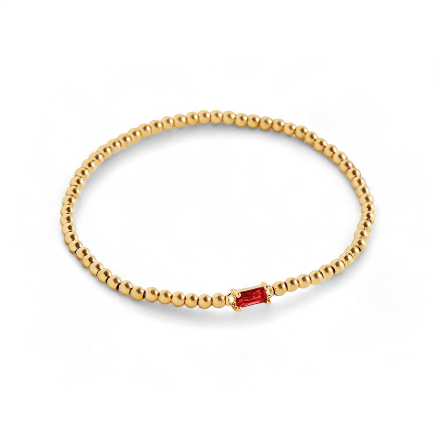 Savaé Design Gold Beaded Birthstone Bracelet