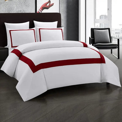 Parure de lit de luxe avec couette à motifs géométriques