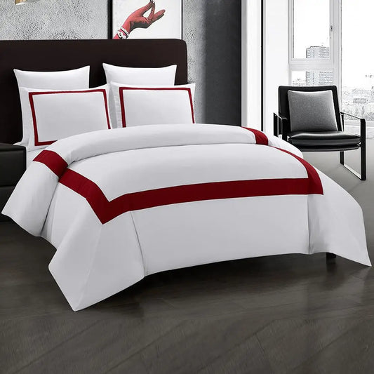 Parure de lit de luxe avec couette à motifs géométriques