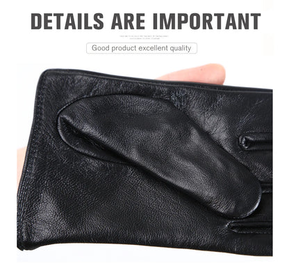 Guantes de cuero de moda para mujer: mitones cálidos de invierno
