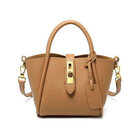 The Serene Arc Genuine Leather Shoulder Tote Bag