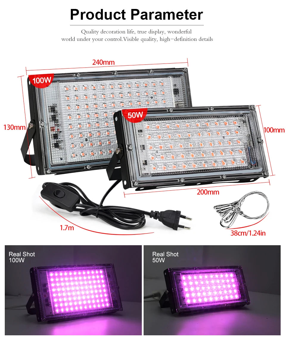 LED Grow Light AC220V - Full Spectrum Phytolamp 50W/100W/150W