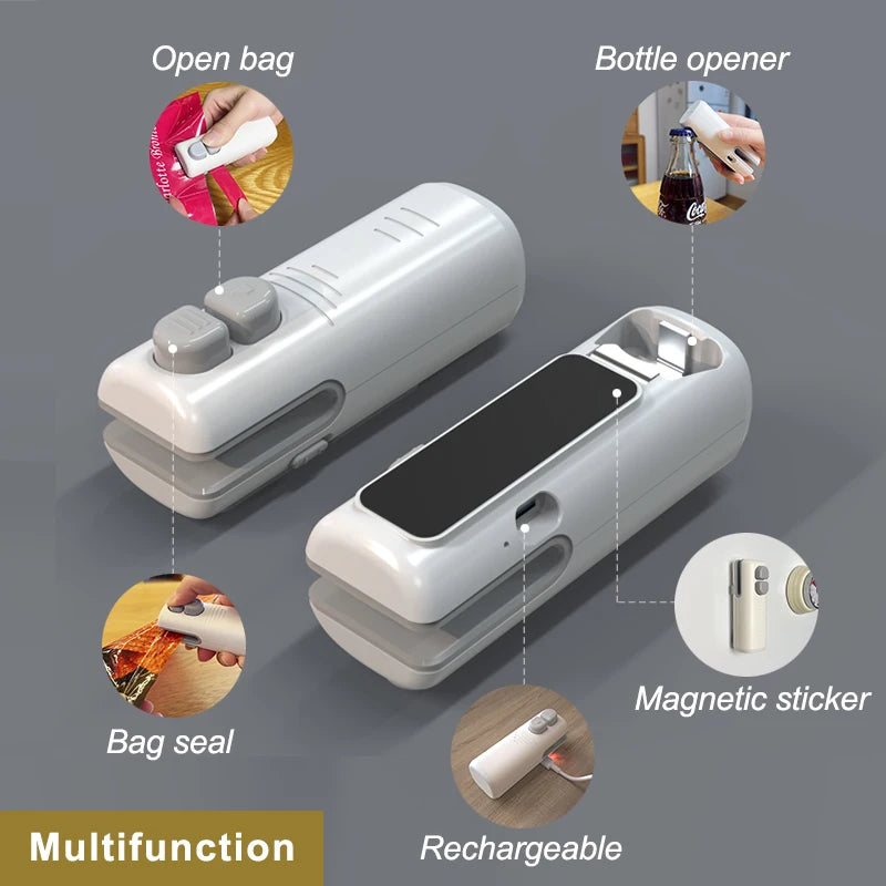 Selladora de alimentos portátil - Máquina de sellado térmico a presión manual de viaje