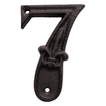 Cast Iron House Numbers - Antique Metal Address Plaque - Bascora