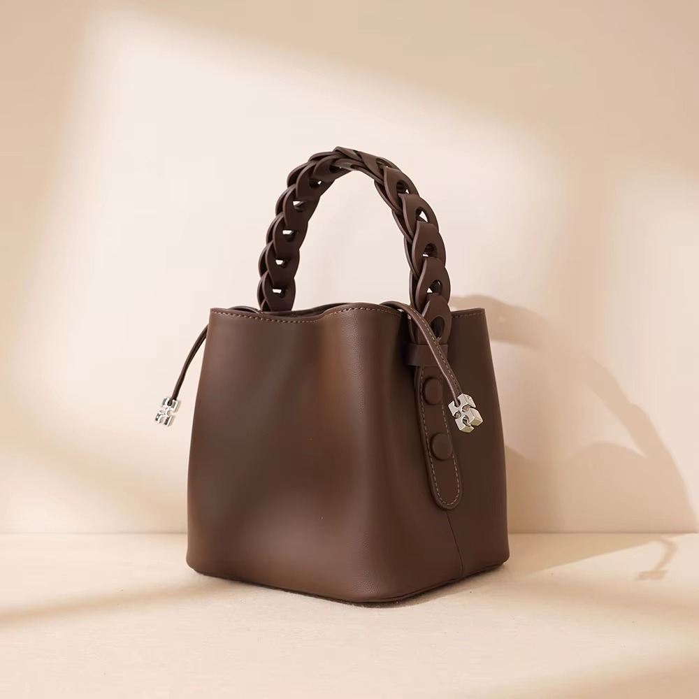 The Celestial Sigh Genuine Leather Bucket Bag