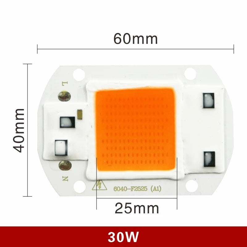 Full Spectrum LED Grow Chip - 10W/20W/30W/50W COB for Indoor Plants