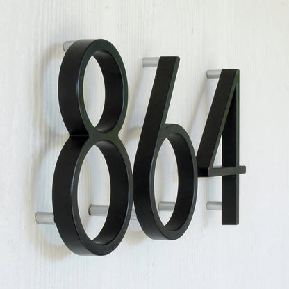 Extra Large Floating House Numbers 142mm - Modern Black Address Signs - Bascora