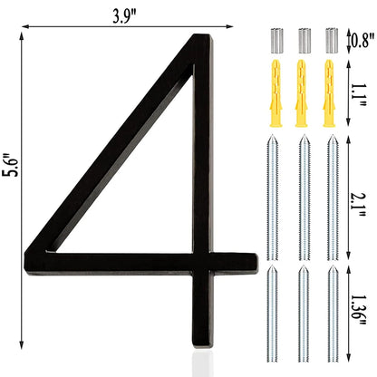 Extra Large Floating House Numbers 142mm - Modern Black Address Signs - Bascora