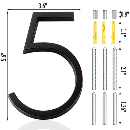 Extra Large Floating House Numbers 142mm - Modern Black Address Signs - Bascora