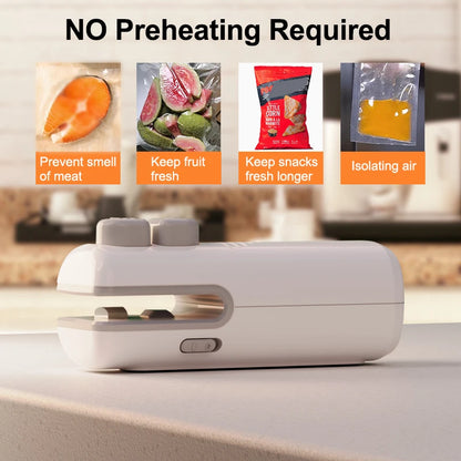 Handheld Food Sealer - Travel Hand Pressure Heat Sealing Machine - Bascora