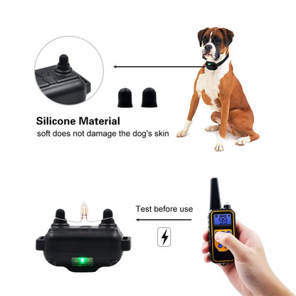 Electric Dog Training Collar - Waterproof Remote Control with Rechargeable Battery - Bascora