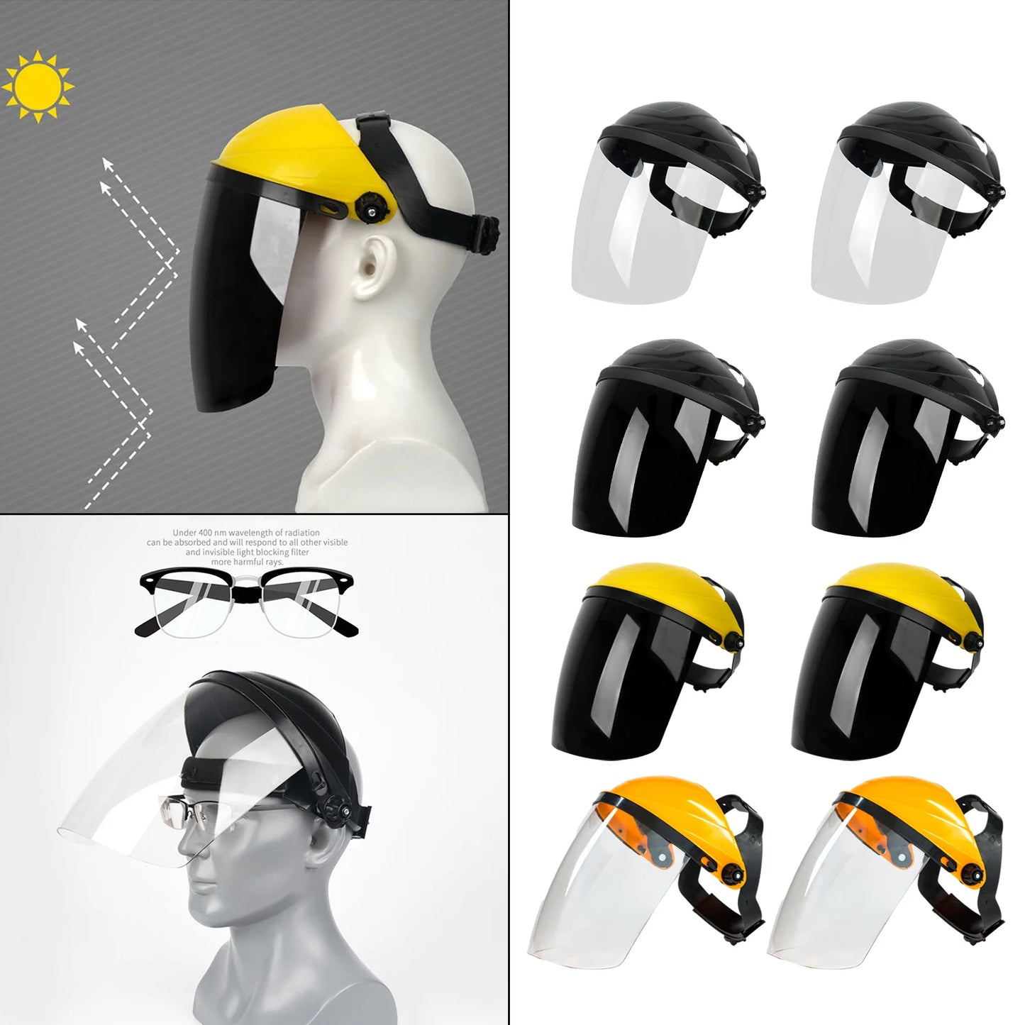 Welding Helmet Face Shield - Anti-Fog Wide Visor