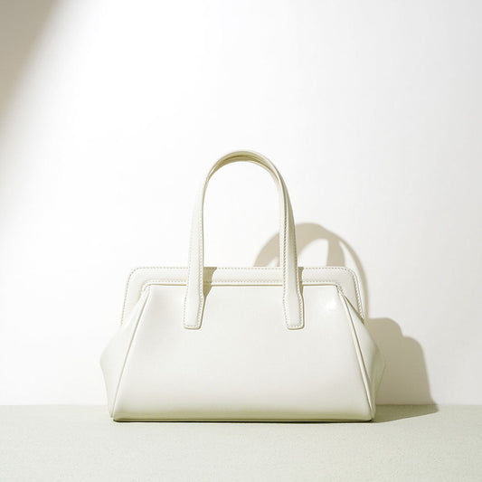 The Pearl Arc Structured Leather Satchel Bag