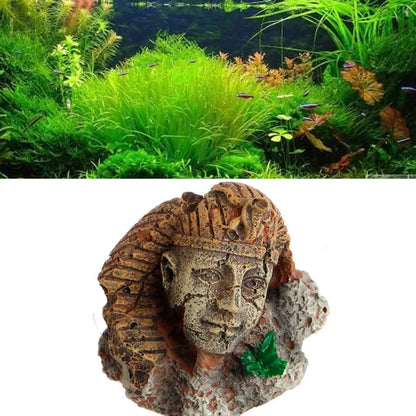 Egyptian Pharaoh Sphinx Aquarium Statue - Bascora