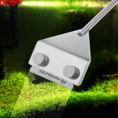 Aquarium Glass Cleaner - Stainless Steel - Bascora