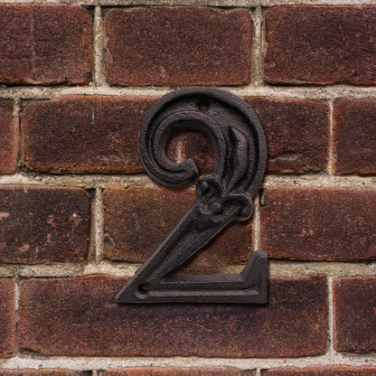 Cast Iron House Numbers - Antique Metal Address Plaque - Bascora