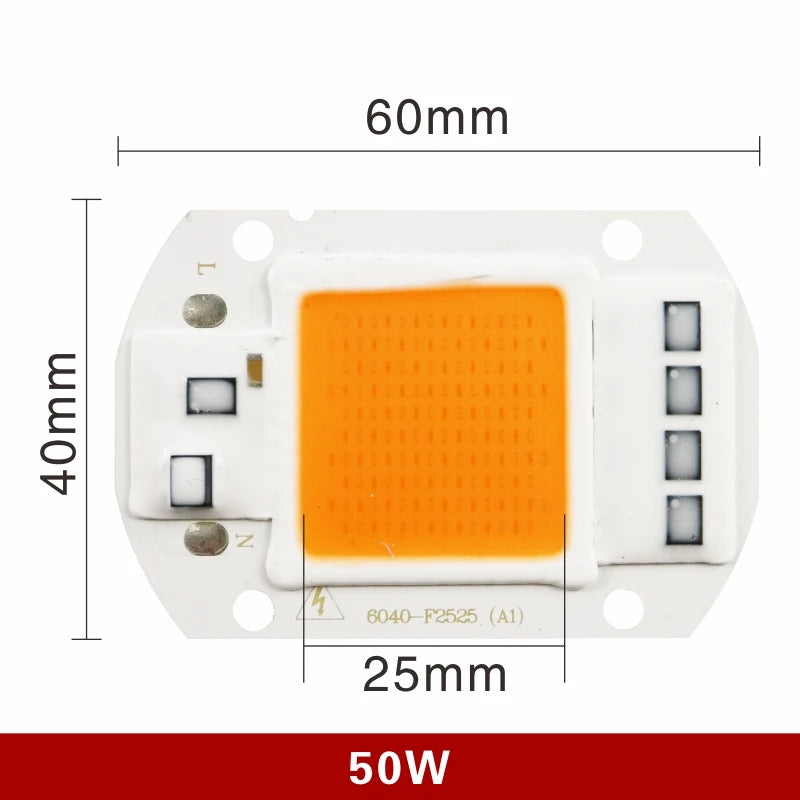 Full Spectrum LED Grow Chip - 10W/20W/30W/50W COB for Indoor Plants