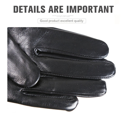 Guantes de cuero de moda para mujer: mitones cálidos de invierno