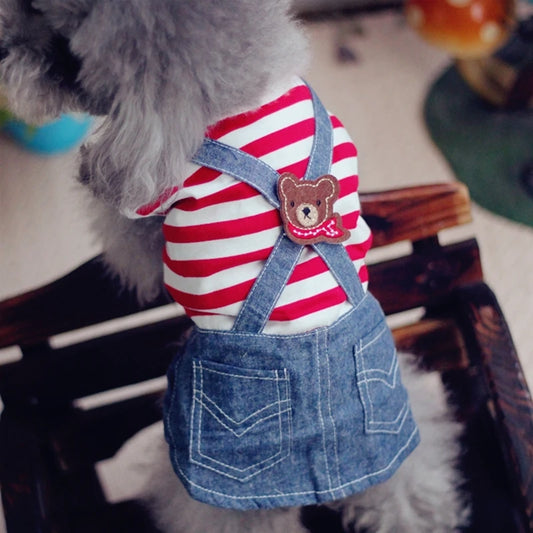 Vestidos de verano a rayas para mascotas