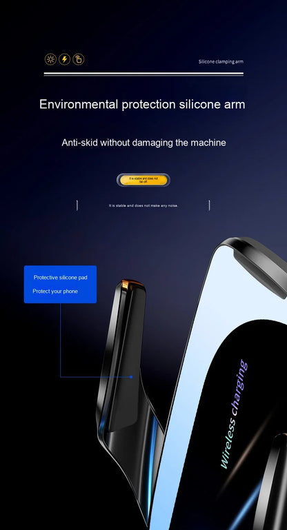 15W Car Wireless Charger Q96 - Auto Open/Close Phone Holder - Bascora