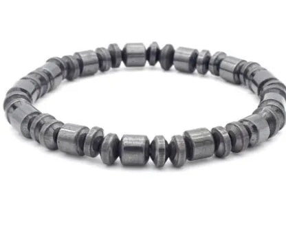 Magnetite Bracelet 8mm - Adjustable Stone Bead Charm - Bascora