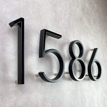Extra Large Floating House Numbers 142mm - Modern Black Address Signs - Bascora