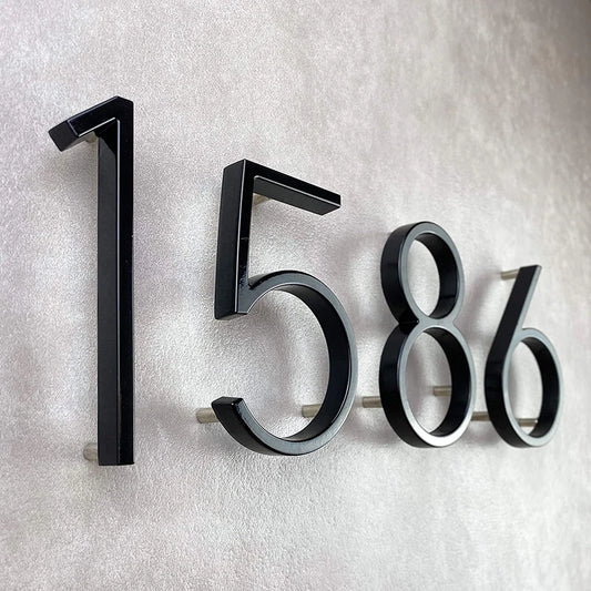 Extra Large Floating House Numbers 142mm - Modern Black Address Signs