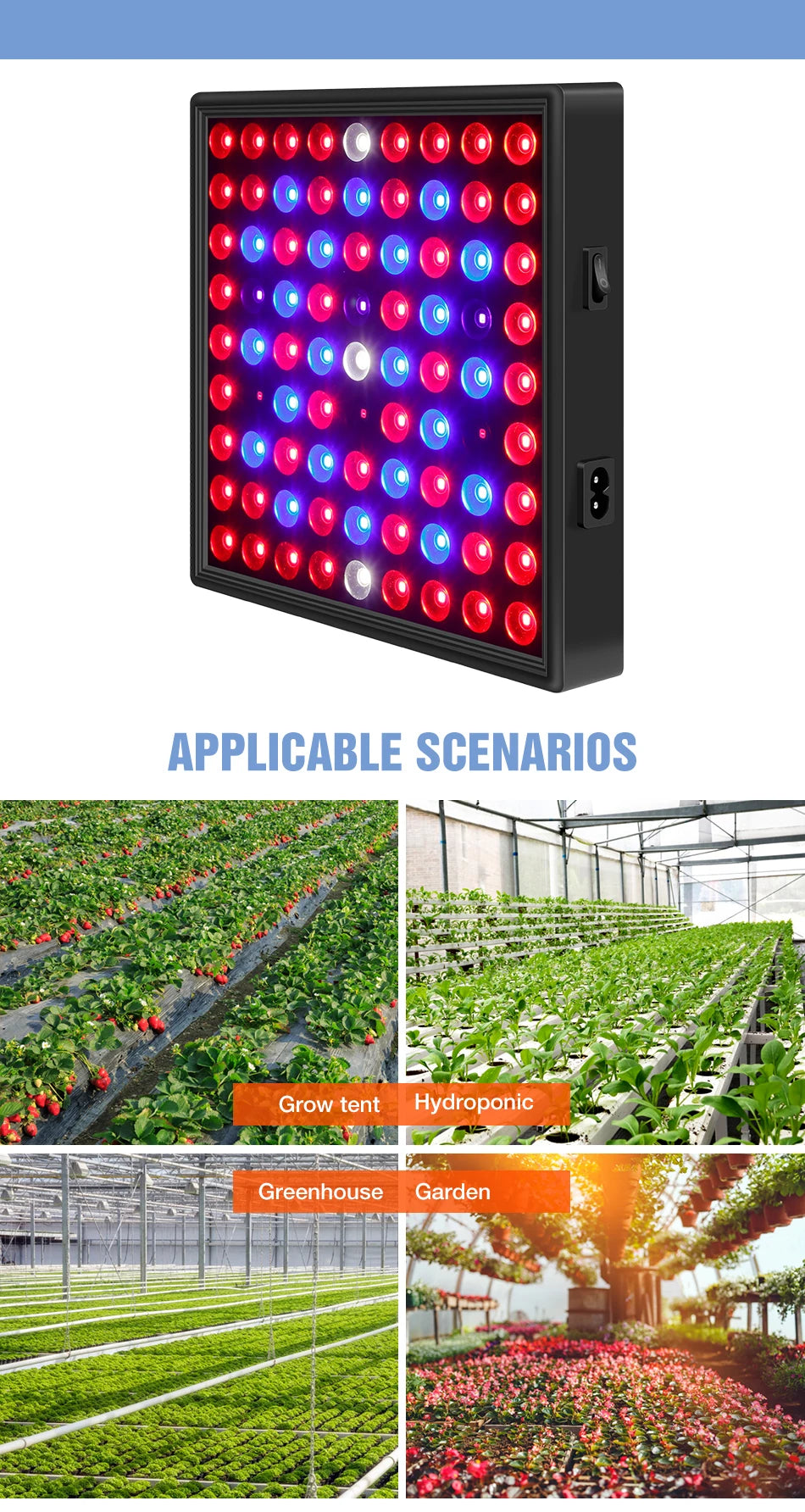 Lampe de culture LED haute puissance 2000 W/3000 W - Phytolampe à spectre complet 2835