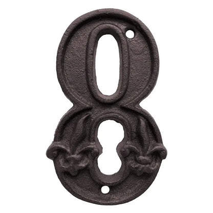 Cast Iron House Numbers - Antique Metal Address Plaque - Bascora