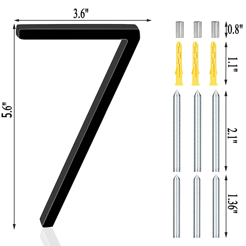 Extra Large Floating House Numbers 142mm - Modern Black Address Signs
