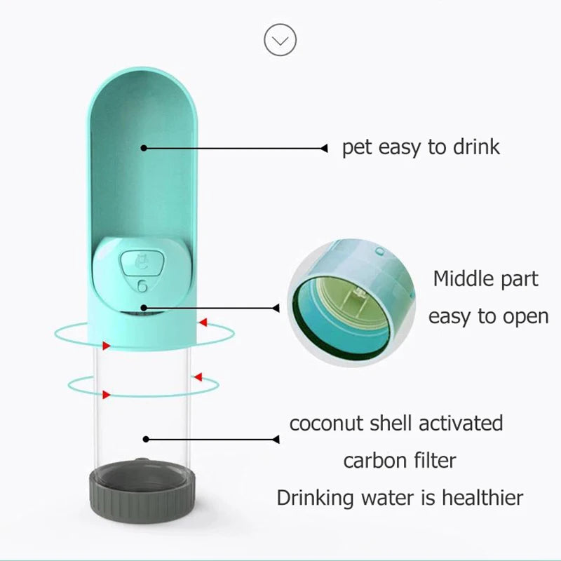 Portable Pet Water Bottle - Travel Drink Container for Dog
