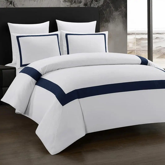 Parure de lit de luxe avec couette à motifs géométriques