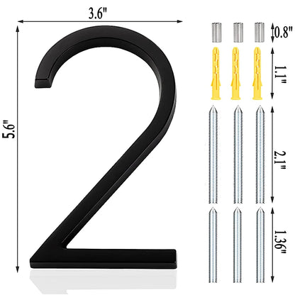 Extra Large Floating House Numbers 142mm - Modern Black Address Signs - Bascora
