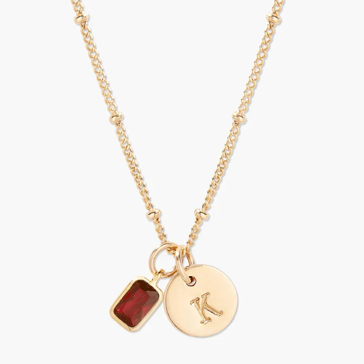 Savaé Design Birthstone Initial Pendant Necklace