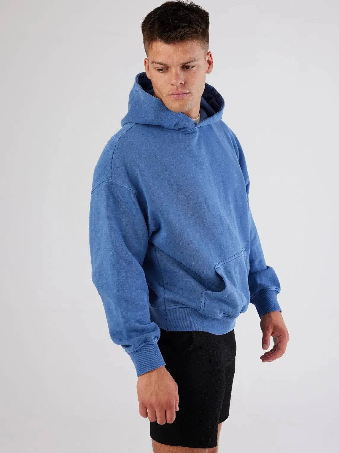 Antibes Heavyweight Hoodie Blue - Bascora