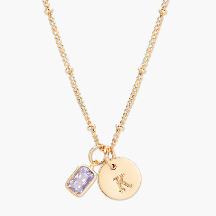 Savaé Design Birthstone Initial Pendant Necklace