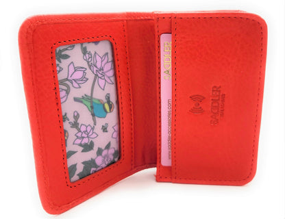 Jade RFID Leather Card Holder - Red