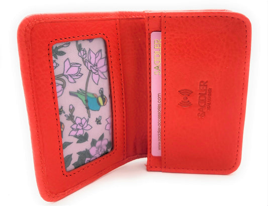 Jade RFID Leather Card Holder - Red