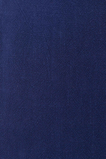 Reese Linen Mix Button Through Midi Shirt Dress - Navy