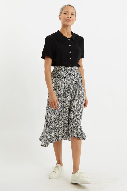 Mara Dazzler Print Frill Midi Skirt