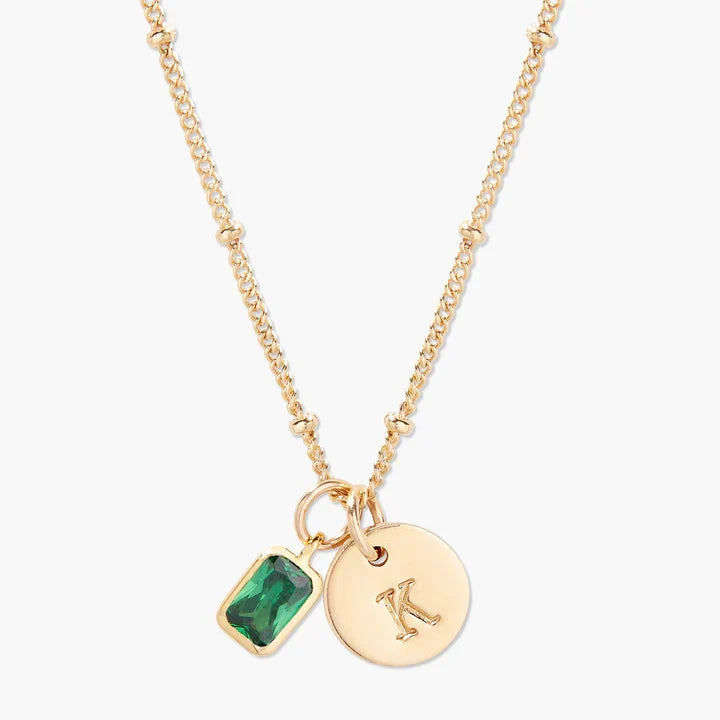 Savaé Design Birthstone Initial Pendant Necklace