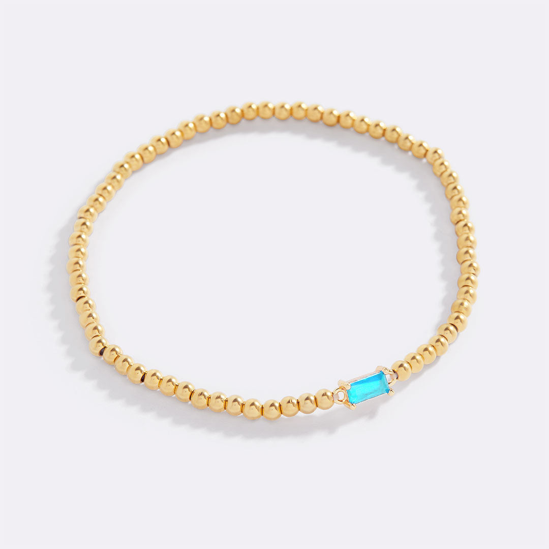 Savaé Design Gold Beaded Birthstone Bracelet